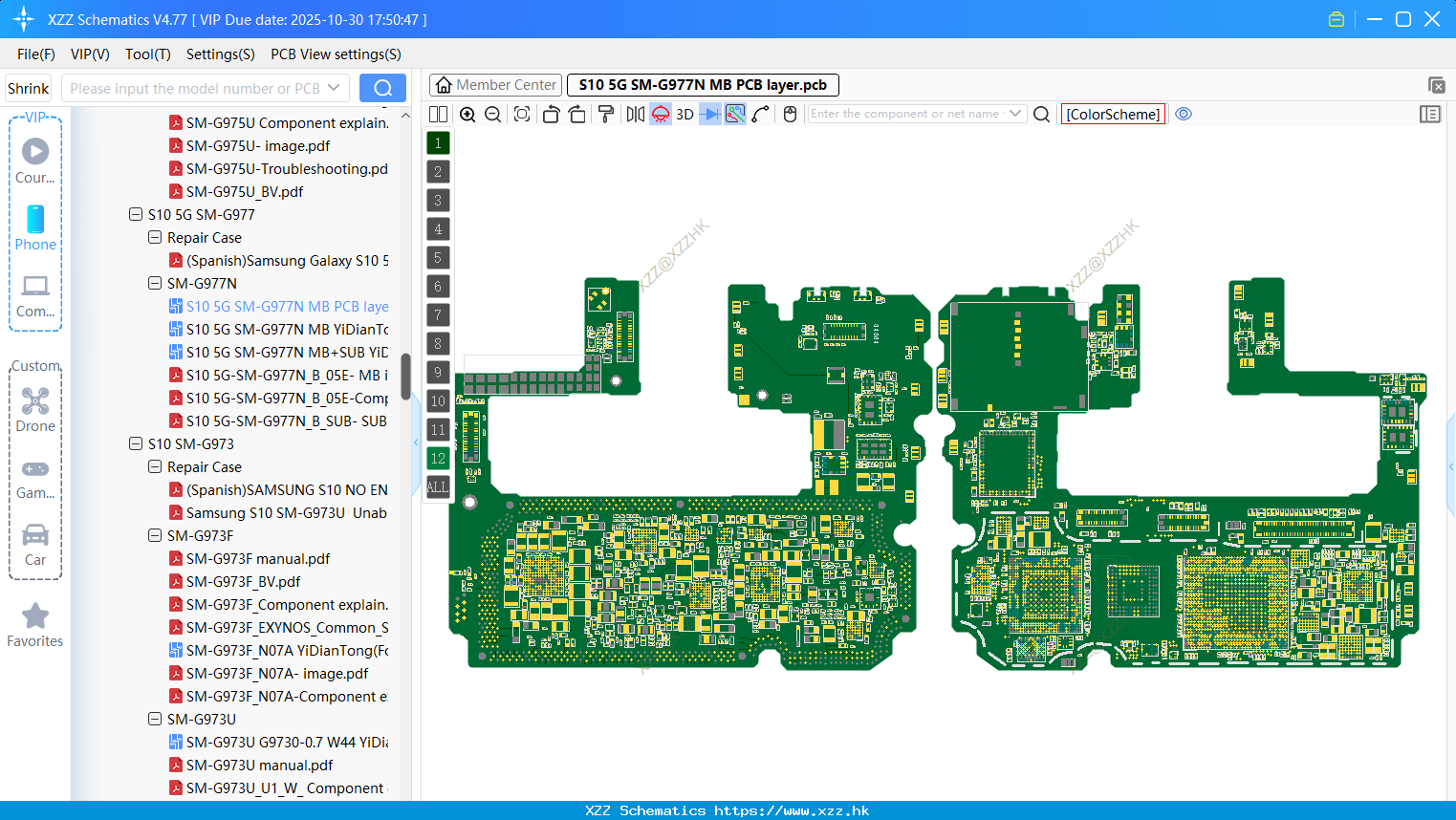 Samsung S10 5G SM-G977N MB PCB Layer